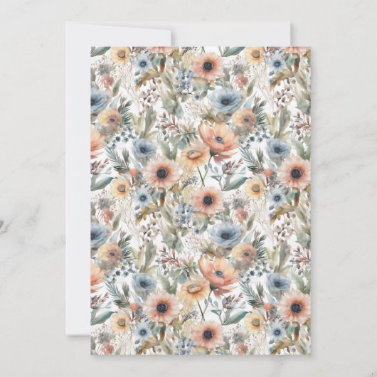 シック素朴フローラファームハウスバーンブライダルシャワー 招待状 (裏面)