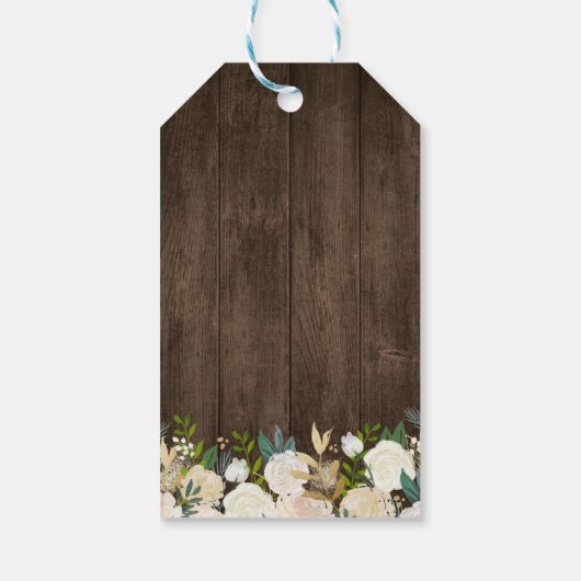 シック素朴フローラレース結婚式の引き出物ありがとう ギフトタグ (裏面)