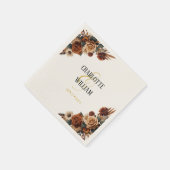 シック素朴フローラ結婚ズ スタンダードカクテルナプキン (角)