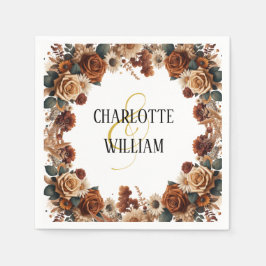 シック素朴フローラ結婚ズ スタンダードカクテルナプキン