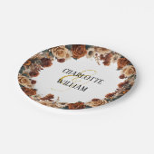 シック素朴フローラ結婚ズ ペーパープレート (アングル)