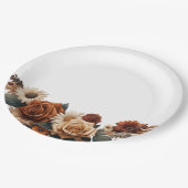 シック素朴フローラ結婚ズ ペーパープレート (アングル)