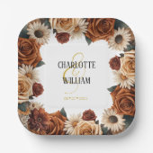 シック素朴フローラ結婚ズ ペーパープレート (正面)