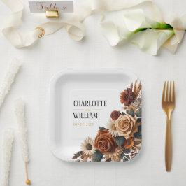 シック素朴フローラ結婚ズ ペーパープレート