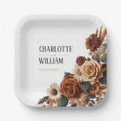 シック素朴フローラ結婚ズ ペーパープレート (正面)