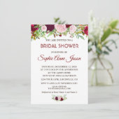 シック素朴ブルガンディマルサラフローラブライダルシャワー 招待状 (スタンド正面)