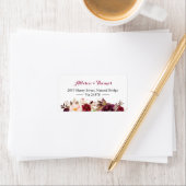 シック素朴ブルガンディマルサラレッドフローラズ結婚 ラベル (インサイチュ)