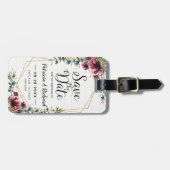 シック素朴ブルゴーニュフローラ保存日 ラゲッジタグ (正面横)