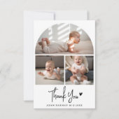 シック素朴ベビーシャワーありがとう写真 サンキューカード (正面)