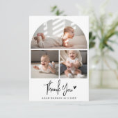 シック素朴ベビーシャワーありがとう写真 サンキューカード (スタンド正面)