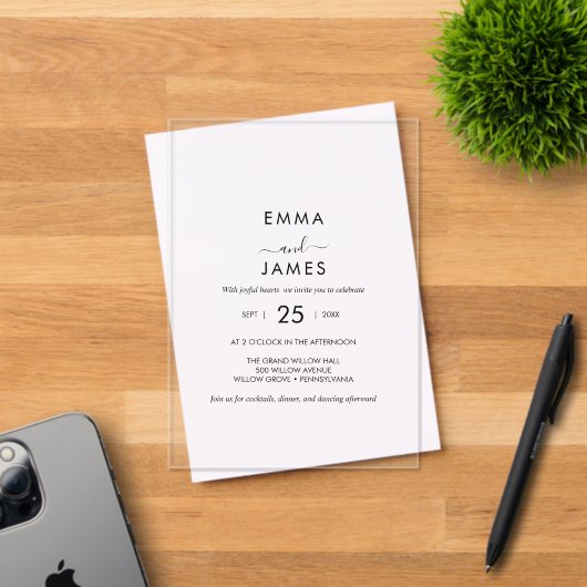 シック素朴ボホアクリル結婚式招待状 アクリル招待状 (インサイチュ (招待状))