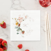シック素朴ボホワイルドフラワーフローラ庭園の結婚式 スタンダードランチョンナプキン (インサイチュ)