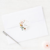 シック素朴ボホワイルドフラワーフローラ庭園の結婚式 ラウンドシール (封筒)