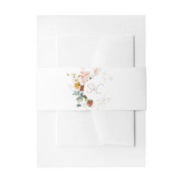 シック素朴ボホワイルドフラワーフローラ庭園の結婚式 招待状ベリーバンド