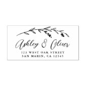 シック素朴ボホワイルドフラワー結婚ズ差出人住所 セルフインキングスタンプ (デザイン)