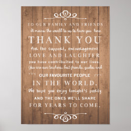 シック素朴ポスタ感謝していーシ – 結婚ユーのサイン ポスター