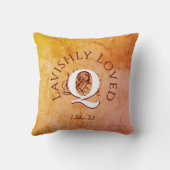シック素朴モノグラムの名前LAVISHLY愛クリスチャン クッション (裏面)