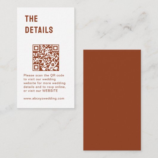 シック素朴モルデンのミニマ結婚リスト エンクロージャーカード (正面/裏面)