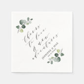 シック素朴ユーカリプトゥスニューアドベンチャー紙 スタンダードカクテルナプキン (正面)