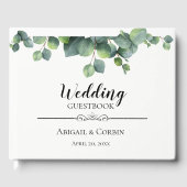 シック素朴ユーカリプトゥス結婚ブーケ ゲストブック (正面)