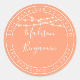 シック素朴ライツオレン結婚ジーズ差出人住所 ラウンドシール