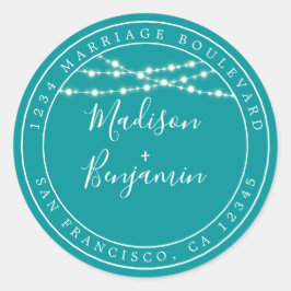 シック素朴ライツグリーン結婚ズ差出人住所 ラウンドシール