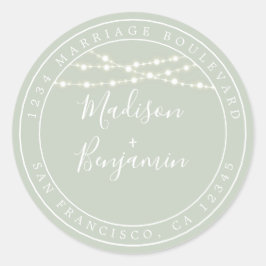 シック素朴ライツグリーン結婚ズ差出人住所 ラウンドシール