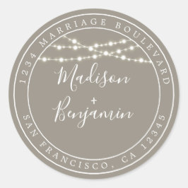 シック素朴ライツグレイ結婚ズ差出人住所 ラウンドシール