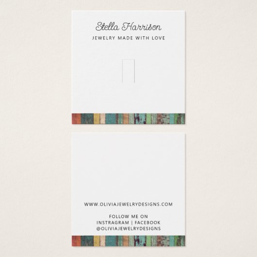 シック素朴リングや輪ジュエリー表示カード (正面&裏面)