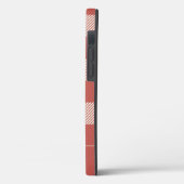 シック素朴レッド格子模様モノグラム Case-Mate iPhoneケース (裏面 / 左)