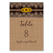 シック素朴レースバーラップ結婚ウッドのテーブル番号 テーブルナンバー (正面)