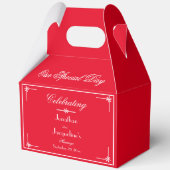シック素朴ロマンチック赤エレガントな結婚式ありがとう フェイバーボックス (正面)
