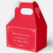 シック素朴ロマンチック赤エレガントな結婚式ありがとう フェイバーボックス (裏面)