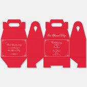 シック素朴ロマンチック赤エレガントな結婚式ありがとう フェイバーボックス (見開き)