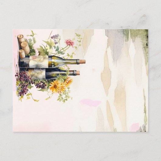 シック素朴ワイナリーグラフインスパイアィンズ結婚ス 案内ポストカード (裏面)