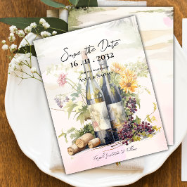 シック素朴ワイナリーグラフインスパイアィンズ結婚ス 案内ポストカード