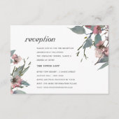 シック素朴ワイルドピンクのユーカリフローラレセプション エンクロージャーカード (正面)