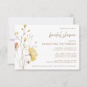 シック素朴ワイルドフラワーフローラブライダルシャワー 招待状 (正面)