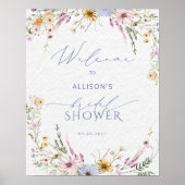 シック素朴ワイルドフラワーブライダルシャワーへようこそ ポスター (正面)