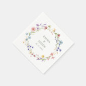 シック素朴ワイルドフラワーリース庭園の結婚式 スタンダードカクテルナプキン (角)