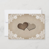 シック素朴ヴィンテージバーラップレースサンフラワー結婚ズ 出欠カード (裏面)