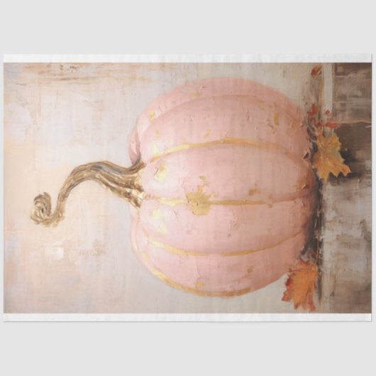 シック素朴ヴィンテージピンクパンプキンデクページ 薄葉紙 (正面)