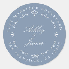 シック素朴名前をカスタムする結婚ズ差出人住所 ラウンドシール