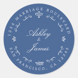 シック素朴名前をカスタムする結婚ズ差出人住所 ラウンドシール