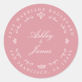 シック素朴名前をカスタムする結婚ズ差出人住所 ラウンドシール