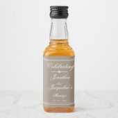 シック素朴庭園の結婚式名スクリプトミクールニ リキュールボトルラベル (正面)