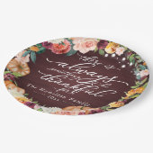 シック素朴書道フローラ感謝祭ディナー ペーパープレート (アングル)