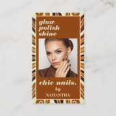 シック素朴爪、 ネイル美しいサロンビジネスフォト 名刺 (正面)