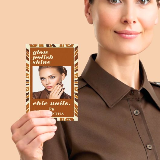 シック素朴爪、 ネイル美しいサロンビジネスフォト 名刺