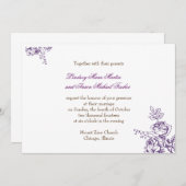 シック素朴結婚式招待状 招待状 (正面/裏面)